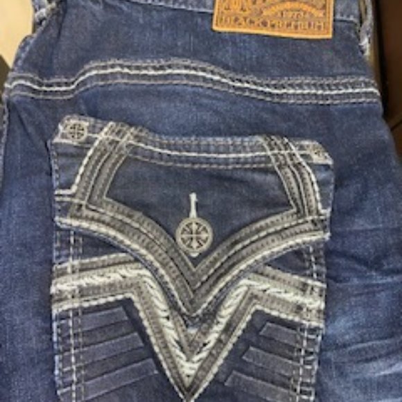Men's Dark Blue Affliction Jeans "Blake" Style, Numerous Sizes Available. - Picture 4 of 5